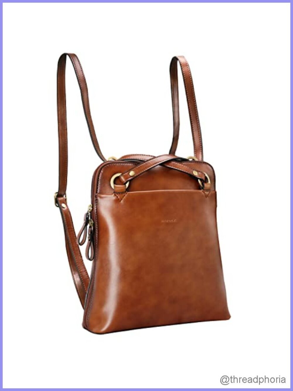 Vintage Leather Convertible Backpack Purse Women Shoulder Sling Bag